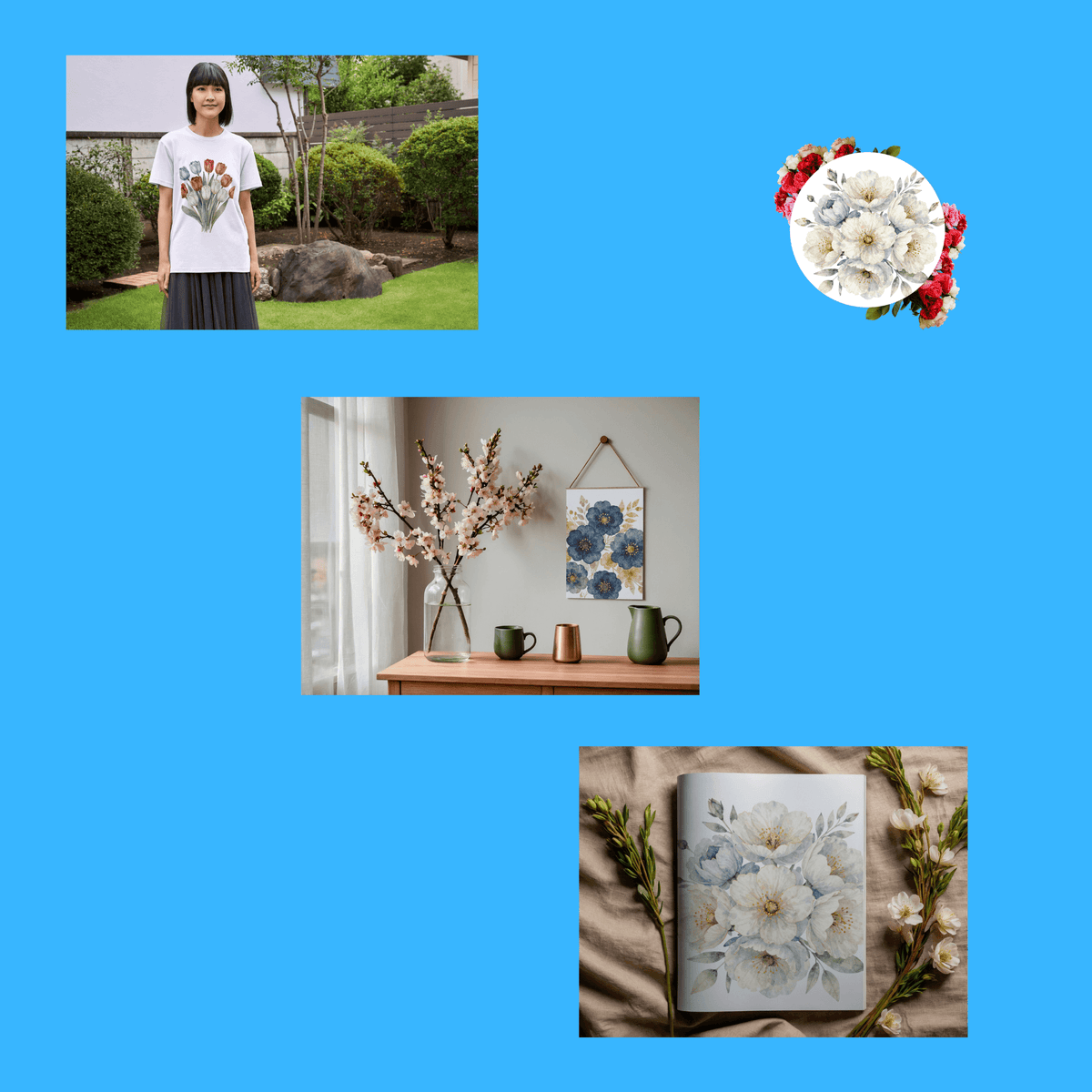 Fleurs Aquarelles Abstraites PNG – Sublimation & Créations DIY