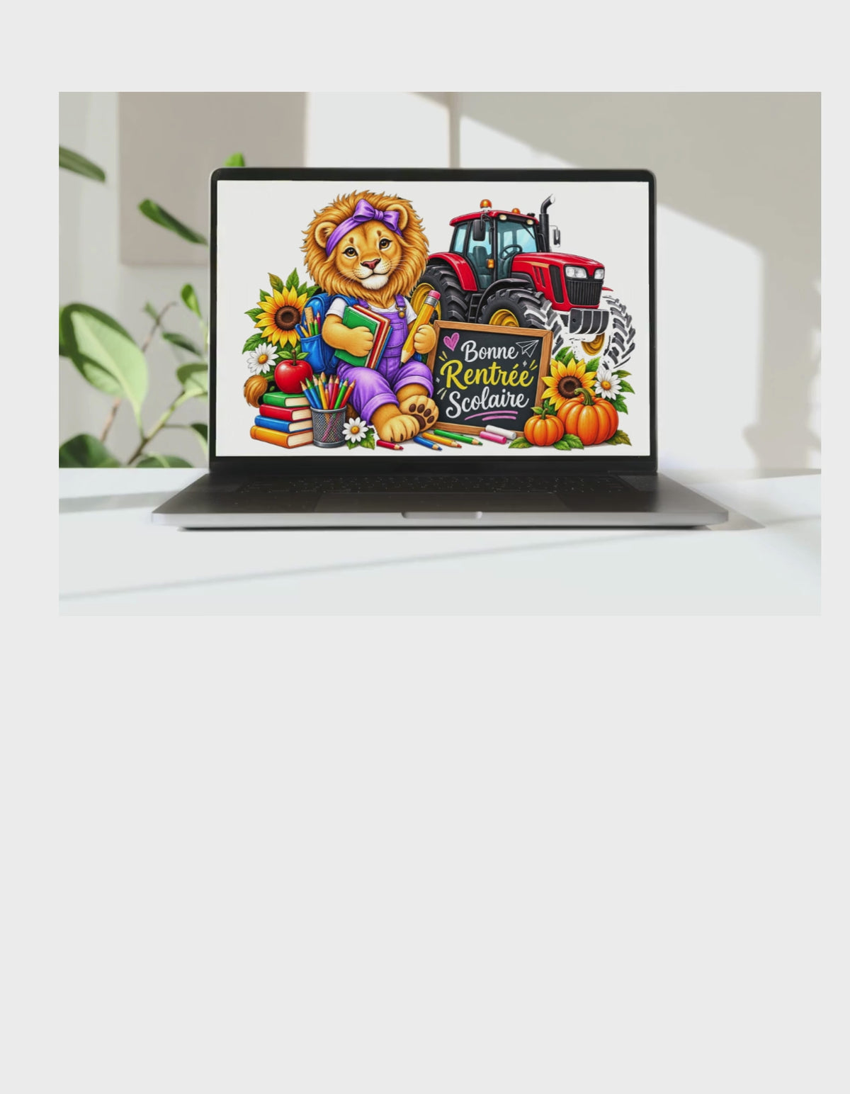 Lion Vintage Rentrée Scolaire PNG – Sublimation, DTF & Impression