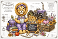 Lion Vintage Rentrée Scolaire PNG – Sublimation, DTF & Impression
